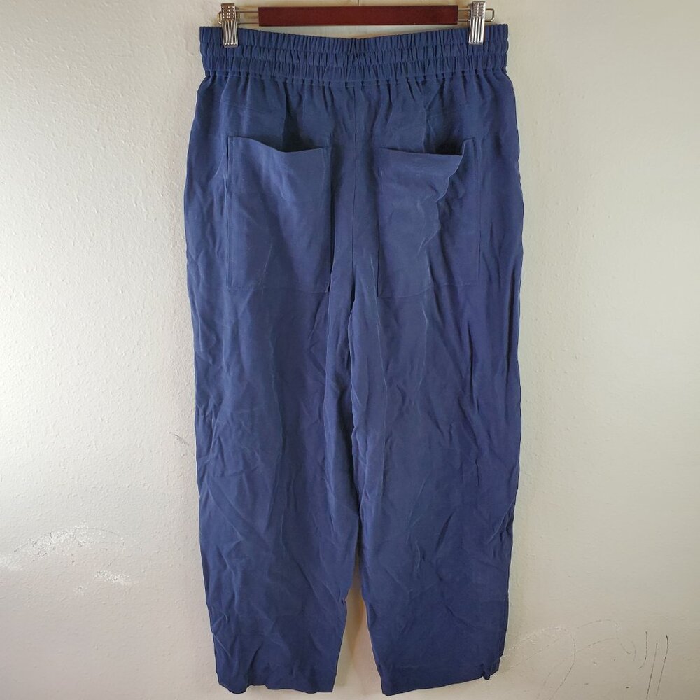 Whistles Womens Navy Madison Drawstring Pocket Detail Trouser Pants 8 - Picture 7 of 9